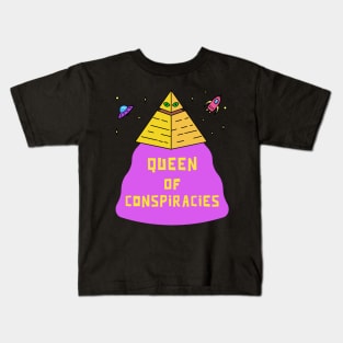 UFO Queen of Conspiracies for Humor-loving Outer Space Diva Kids T-Shirt